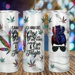 Cannabis Girl w Tattoos Inspired Tumbler